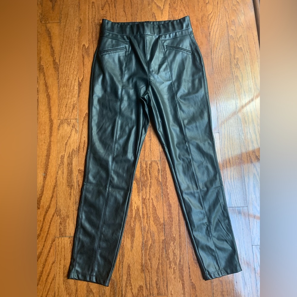 Sono Leather Black Jeggings Size L NWT